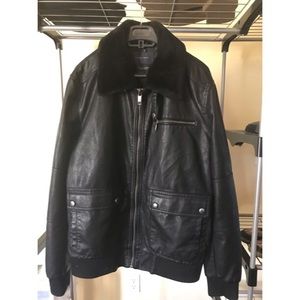 Zara Man Leather Aviator Jacket